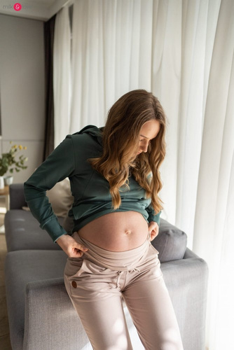 Dresowe spodnie ciążowe Milk&Love beżowy