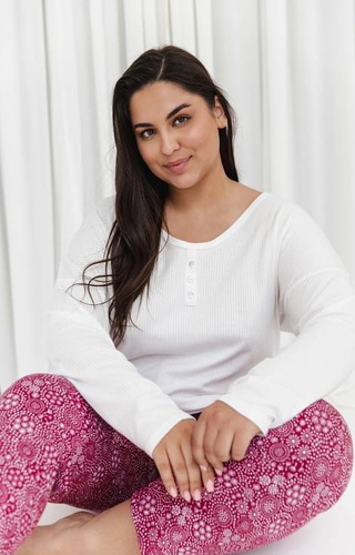 Piżama Damska 3005 Estella Taro- kremowy