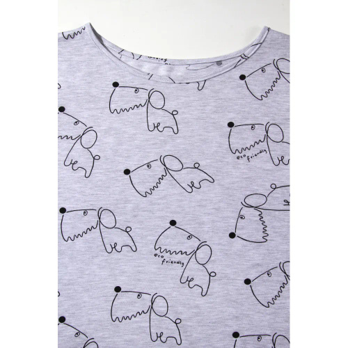 Koszula nocna 2425/15 rękaw 3/4 Sesto Senso jasny melanż