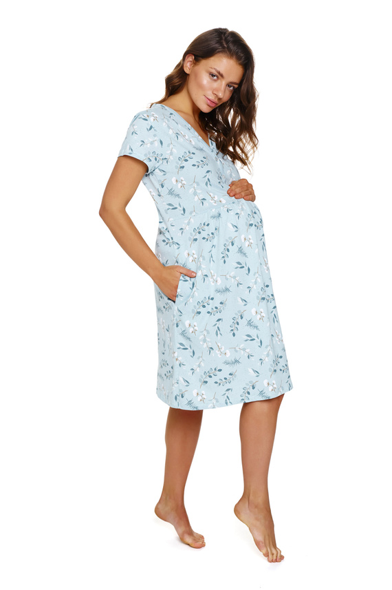 9930 Koszula Nocna ciążowa i do karmienia Doctor Nap - pool blue
