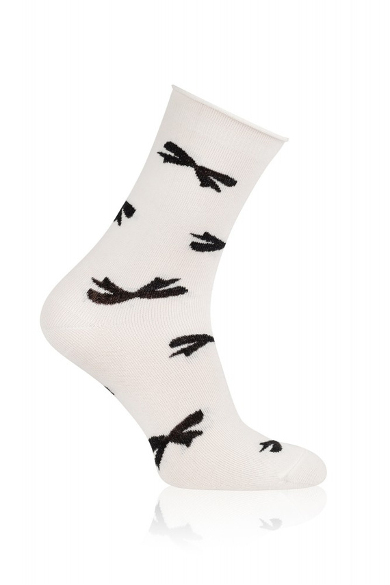 Figaro S183D – skarpetki damskie bezuciskowe z kokardkami, Italian Fashion