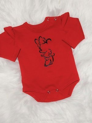 Body z długim rękawem Mini Bambarillo czerwony