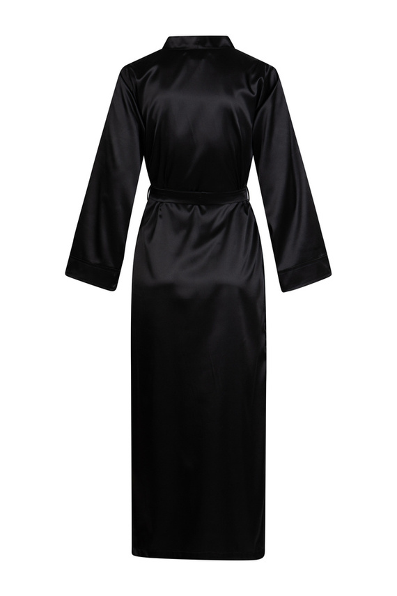 Szlafrok damski satynowy długi Eunika ByShelly - czarny