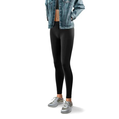 Legginsy Long bezszwowe kryjące długie Sesto Senso czarny