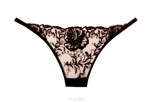 Stringi damskie Saksia Unikat czarny-beż