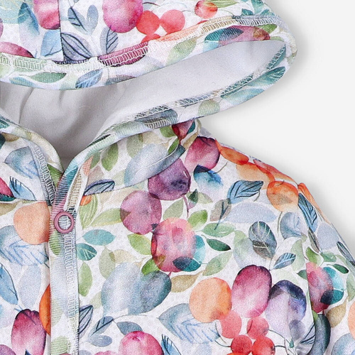 Kurtka ocieplana Śliweczki z bawełny organicznej Nini druk