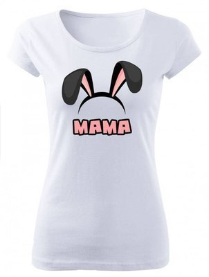 Koszulka damska "Mama Wielkanoc"  Moocha biały