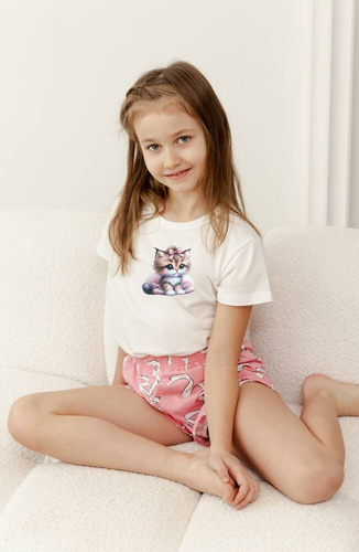 Piżama dla dziewczynki  3381, 3382 Nelly  Taro - kremowy