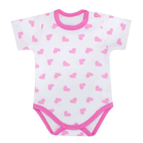 Body z krótkim rękawem Serduszka Martex biały