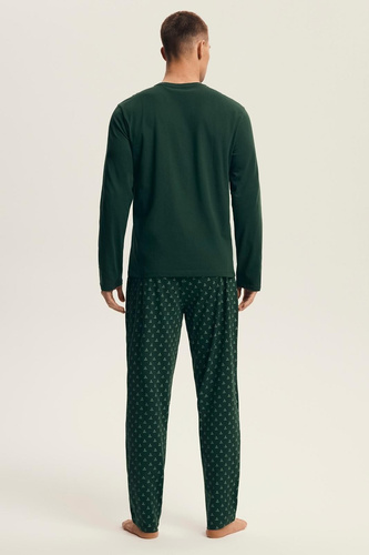 Piżama męska Henderson Core 43478 Lush – bawełniana, długi rękaw, w pudełku