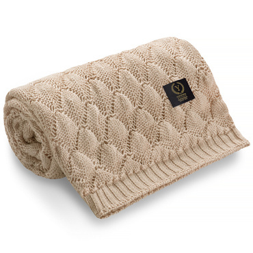 Kocyk ażurowy Shells YOSOY - sunny beige