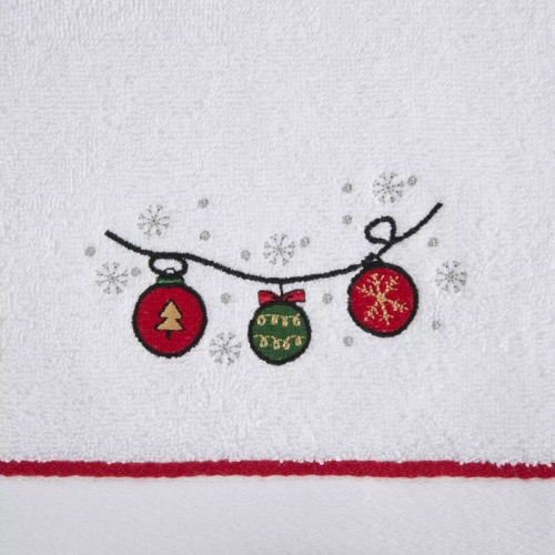 Ręcznik świąteczny bombki Gerda 2 Eurofirany biały 