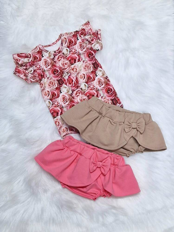 Bloomers ze spódniczką bawełniany Bambarillo różowy