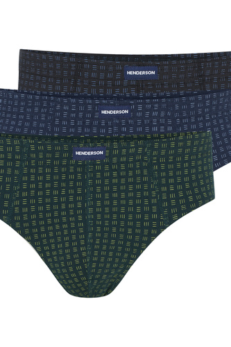 Bawełniane slipy męskie Henderson 1446 K685 – wzorzyste, 3-pak