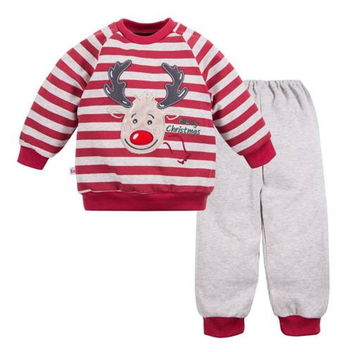Hi Reindeer Piżama bawełniana Eevi - bordowa