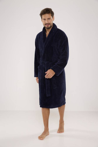 811 Plusz szlafrok męski De Lafense - granatowy