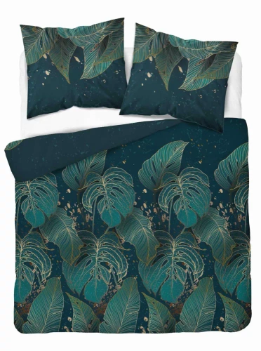 Pościel z mikrofibry 4978 B liście Detexpol zielony