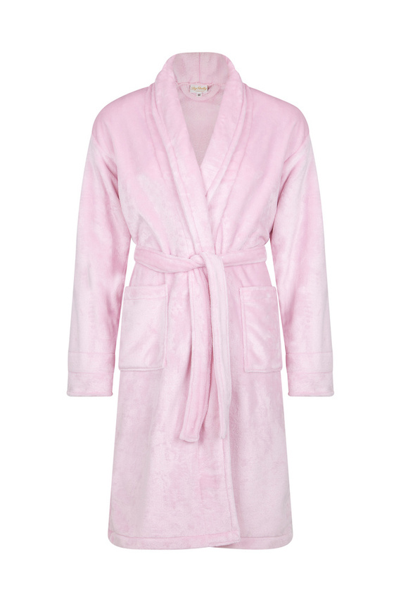 Szlafrok damski polarowy Elen ByShelly - jasny róż