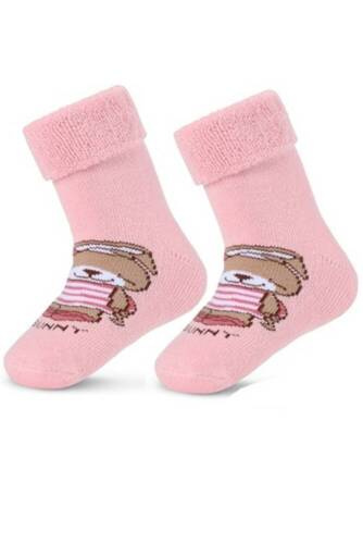 Skarpetki dziecięce wzorzyste frotte z ABS-em Be Snazzy brudny róż 3