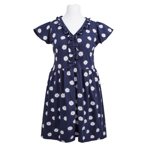 Koszula Nocna ciążowa i do karmienia Linda  Eevi- granatowaw stokrotki