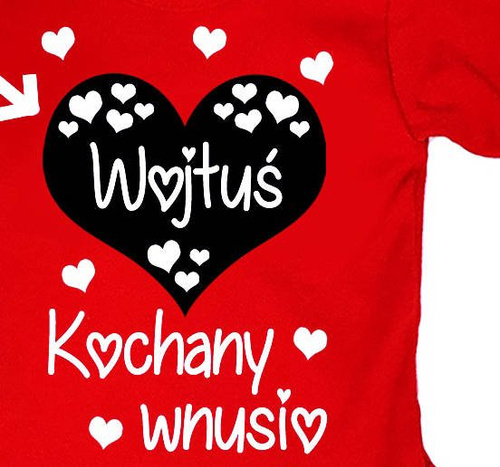 Body długi rękaw "KOCHANY WNUSIO z imieniem" Moocha czerwony