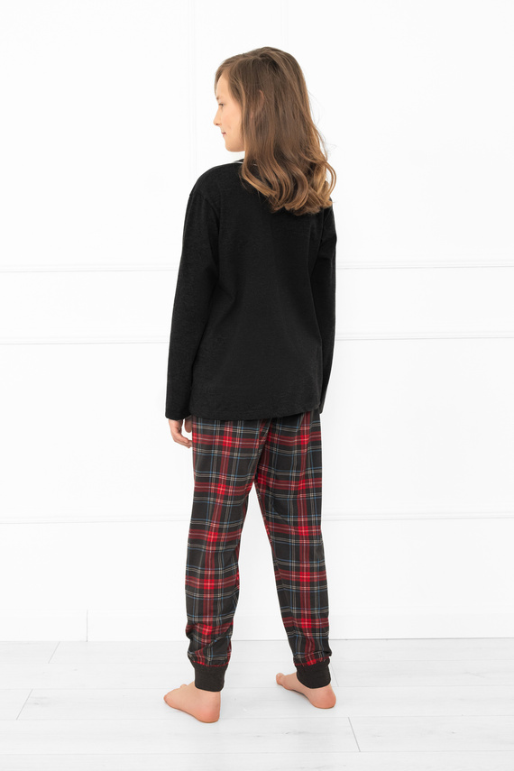 Piżama dziecięca Rusoli Italian Fashion ciemny melanż – 100% bawełna, długi rękaw i spodnie, świąteczna