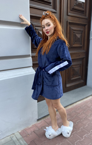 Krótki Szlafrok damski 626 Abigail Forex - granat