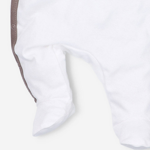 Pajacyk z bawełny organicznej Skarby Jesieni Nini ecru