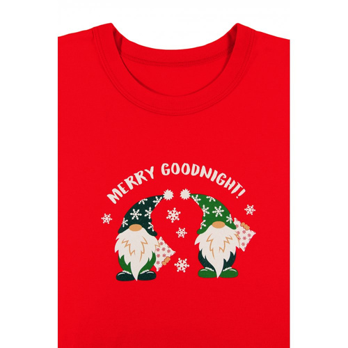 Piżama damska świąteczna 2576 Skrzat Sesto Senso czerwony 