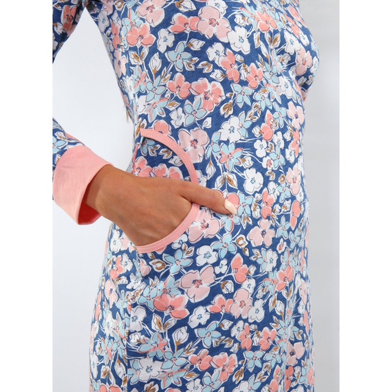 Koszula nocna Awa Long Sesto Senso morela kwiaty