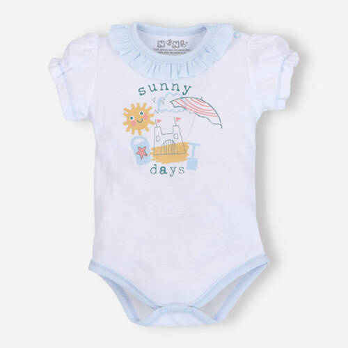 Body dla dziewczynki z bawełny organicznej Sunny Nini biały