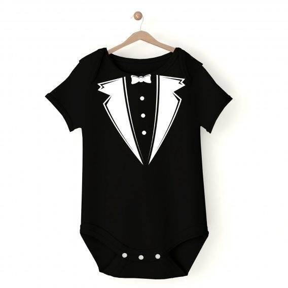 "Smoking" body krótki rękaw Moocha biały