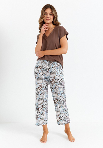 Cana 485 piżama damska bawełniana czekoladowa – wygodna i stylowa na noc