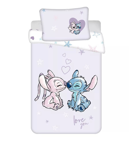 Pościel dziecięca bawełniana JF 24 Lilo i Stitch Heart wrzosowa Jerry Fabrics