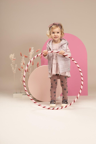 Legginsy niemowlęce z nadrukiem Happiness Pinokio - ciemny róż/druk 