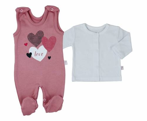 Komplet śpioch+ kaftanik Liliana Koala - różowy