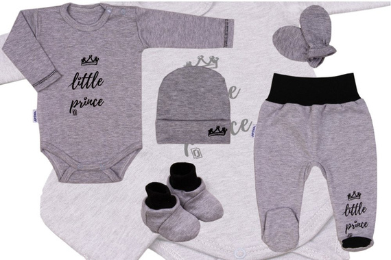 Wyprawka niemowlęca "Little Prince" Terjan - szary melanż