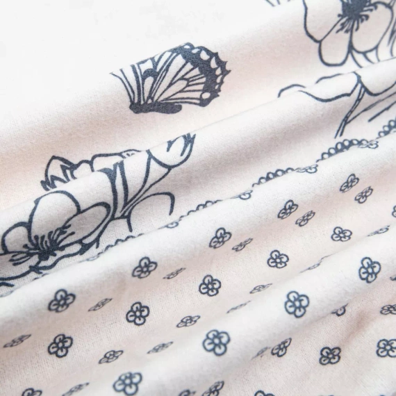 Pościel flanelowa kwiaty 31503/1 Darymex pudrowy róż