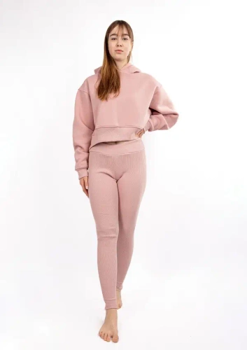 Komplet dresowy bluza+ legginsy DK-K-B13 Dkaren - pudrowy róż
