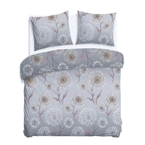 31513/2 Darymex Flanelove szara dmuchawce– komplet pościeli flanelowej, 100% bawełna, ciepła i przytulna