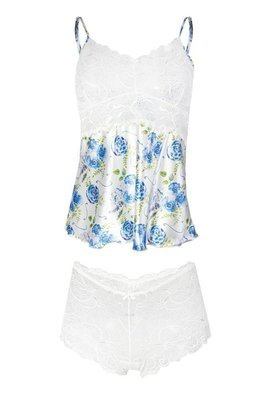 Komplet piżama damska Flowers DKaren - DK-KA biały