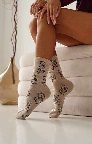 0200-126  Kontury Misia Skarpety damskie Milena - beżowy