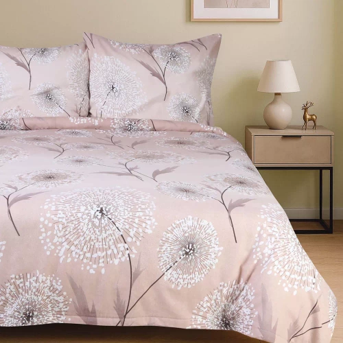 31513/1 Darymex Flanelove beżowa dmuchawce– komplet pościeli flanelowej, 100% bawełna, ciepła i przytulna