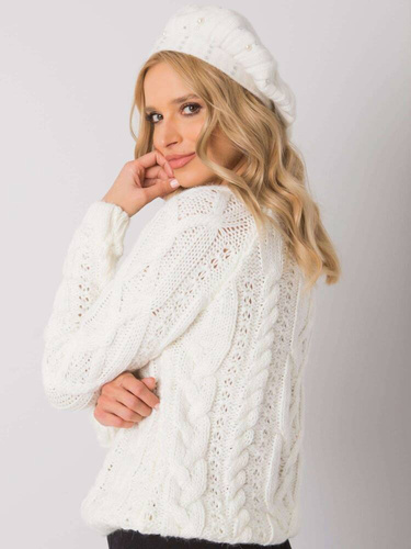 AT-CZ-DM-39055 Czapka damska beret Paris ecru