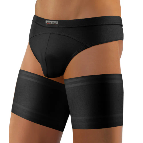 Samonośne opaski udowe męskie Sesto Senso czarny