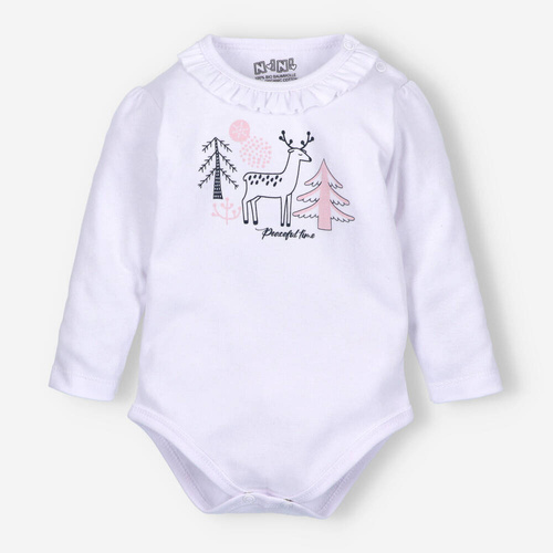 Body z bawełny organicznej Jelonki Nini biały