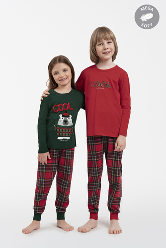 Piżama dla dziecka Tess Italian Fashion - czerwony/druk 