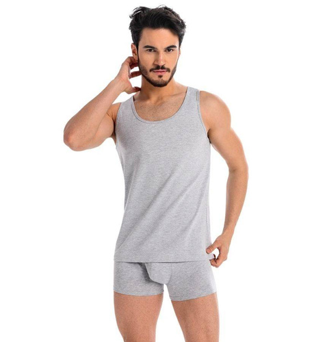 Teyli Podkoszulek Męski Bawełniany Eli -Szary