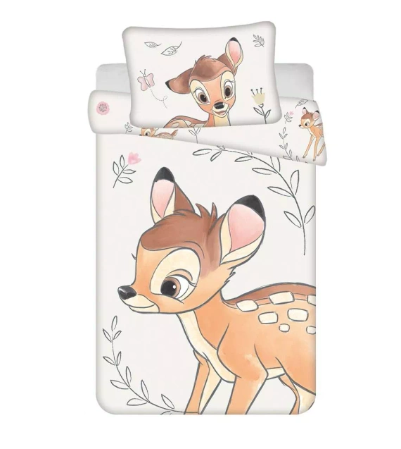 Pościel bawełniana do łóżeczka Bambi sarenka Jerry Fabrics beżowy 