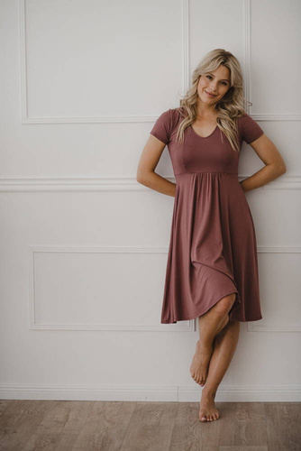 Sukienka ciążowa i do karmienia Mommy Chic Milk&Love rose brown